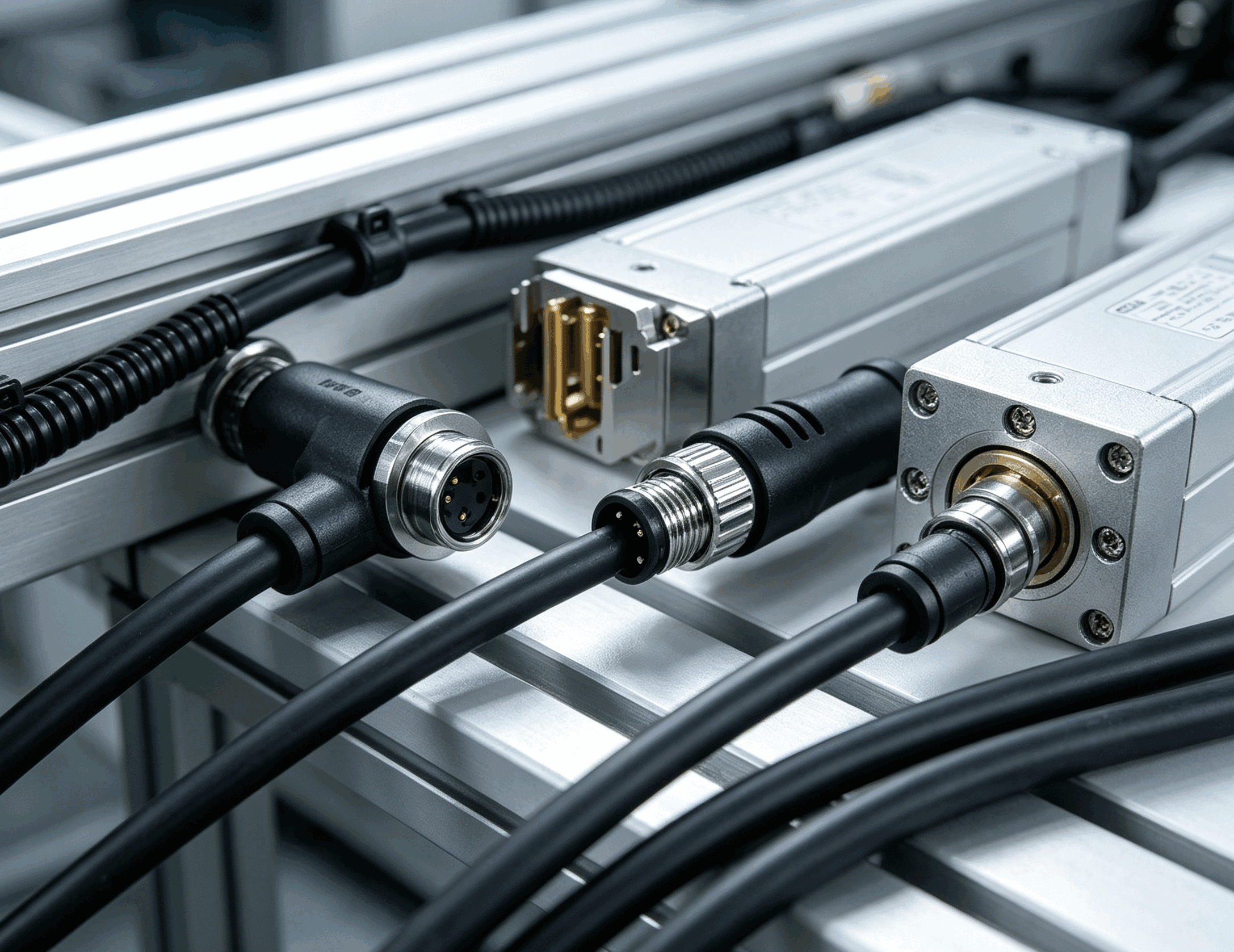 M8 cable assembly in an industrial automation application