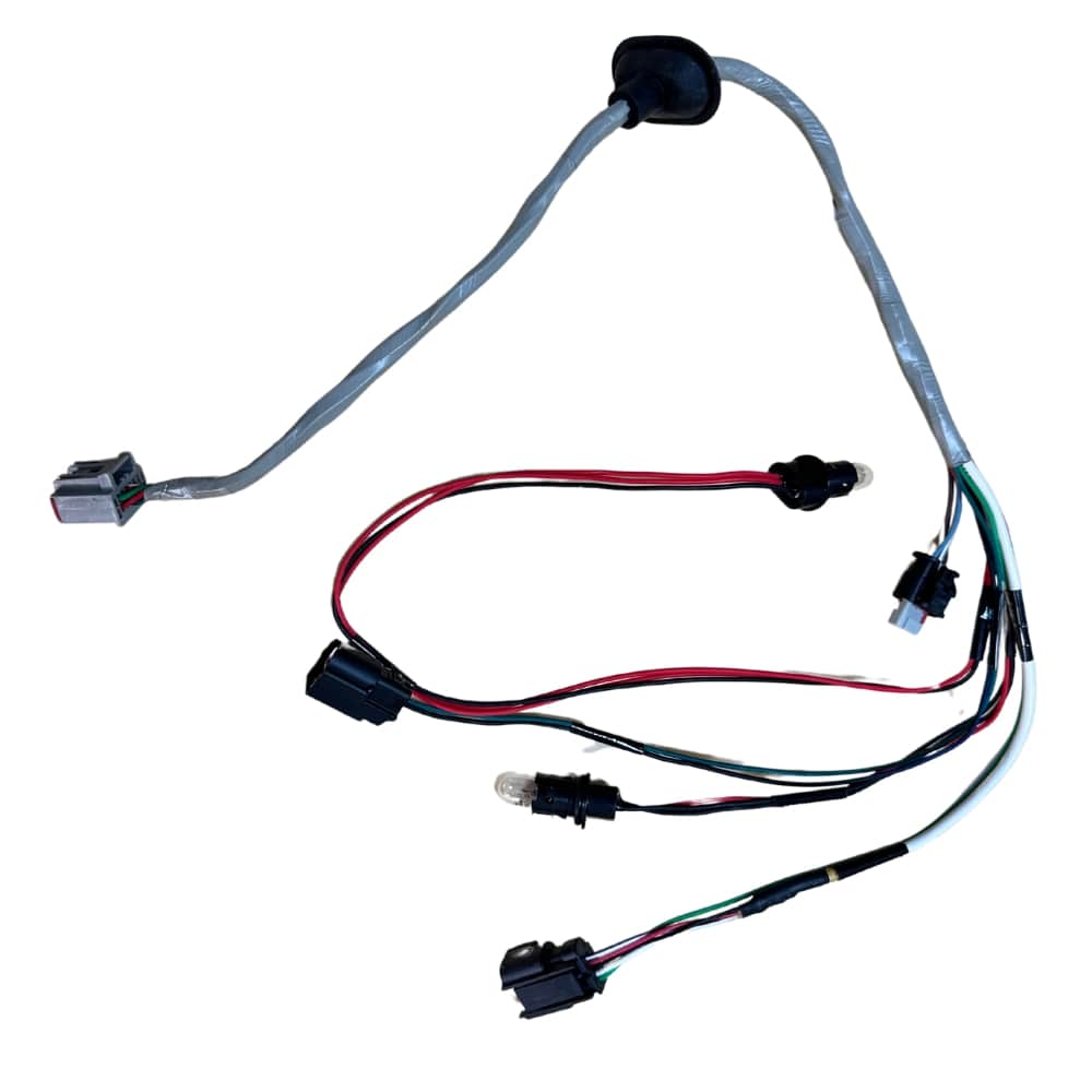 custom wire harness with led s and wrapped with tape