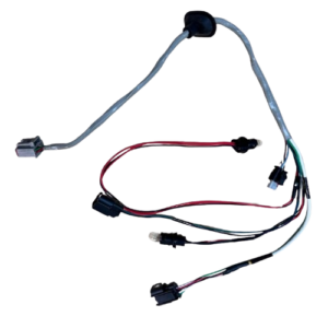 custom wire harness with leds and wrapped with tape